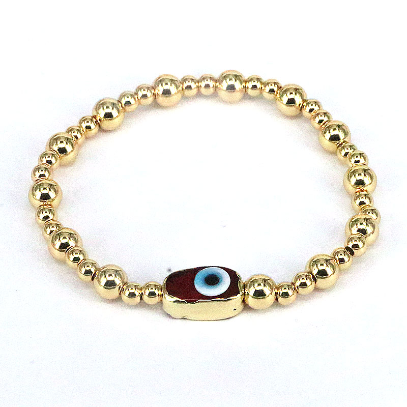 Fashion Devil's Eye Copper Gold Plated Bracelets 1 Piece display picture 5