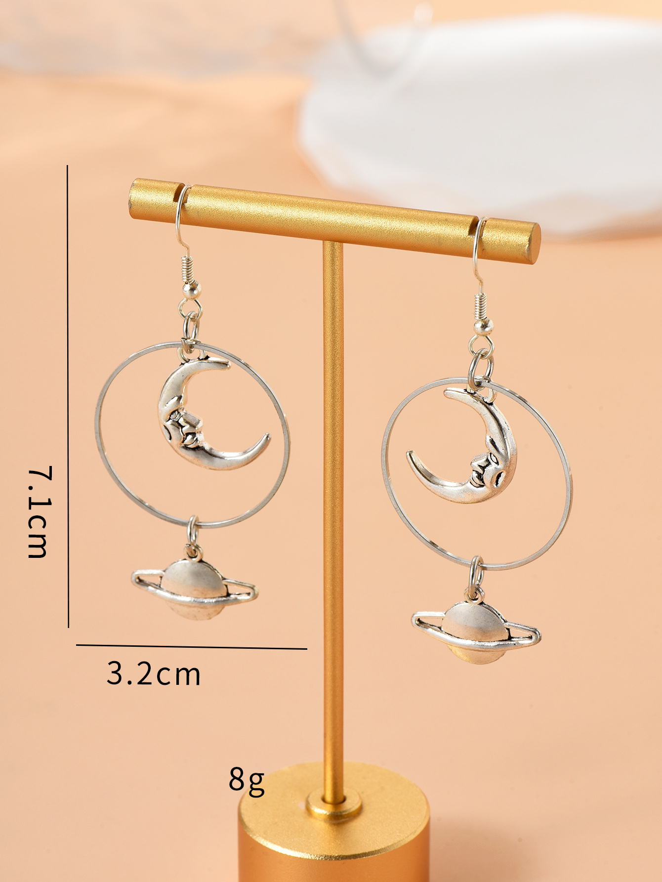 Fashion Moon Alloy Women's Drop Earrings 1 Pair display picture 5