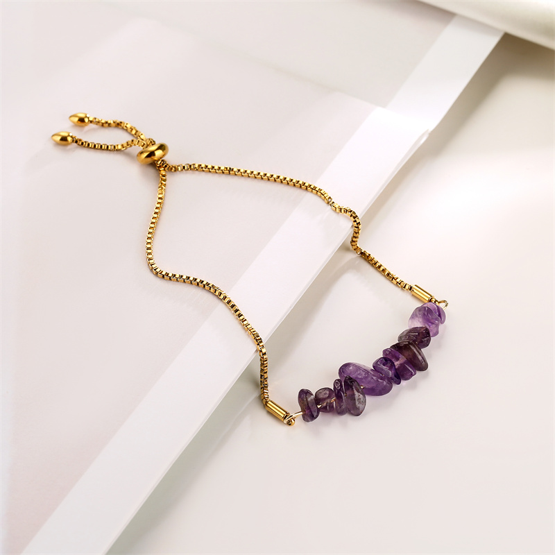 Casual Irregular Stainless Steel Plating Natural Stone Bracelets display picture 6