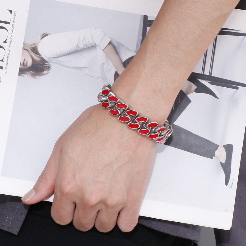 Fashion Geometric Stainless Steel Enamel Bracelets 1 Piece display picture 2