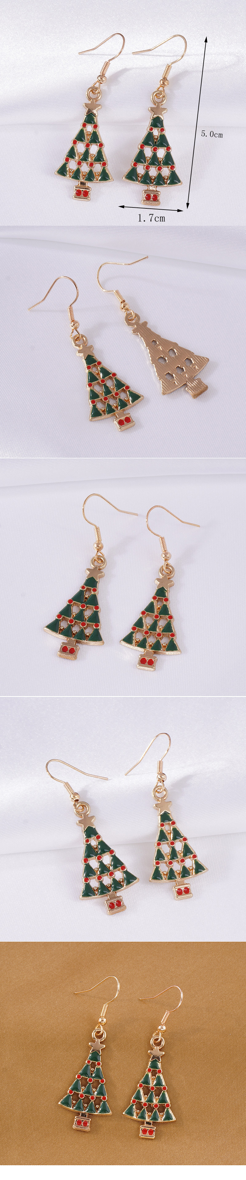 Fashion Christmas Tree Alloy Stoving Varnish Women's Drop Earrings 1 Pair display picture 1