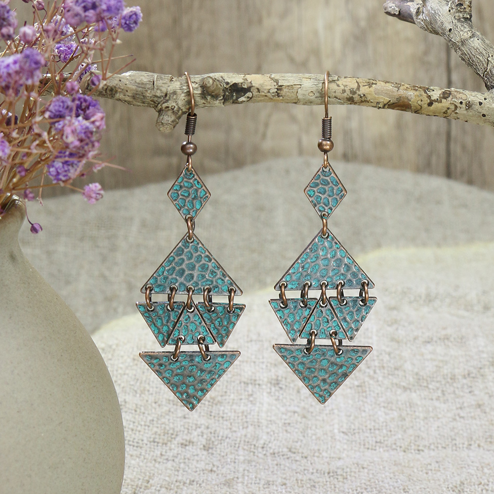 Ethnic Style Geometric Alloy Plating Women's Drop Earrings 1 Pair display picture 5