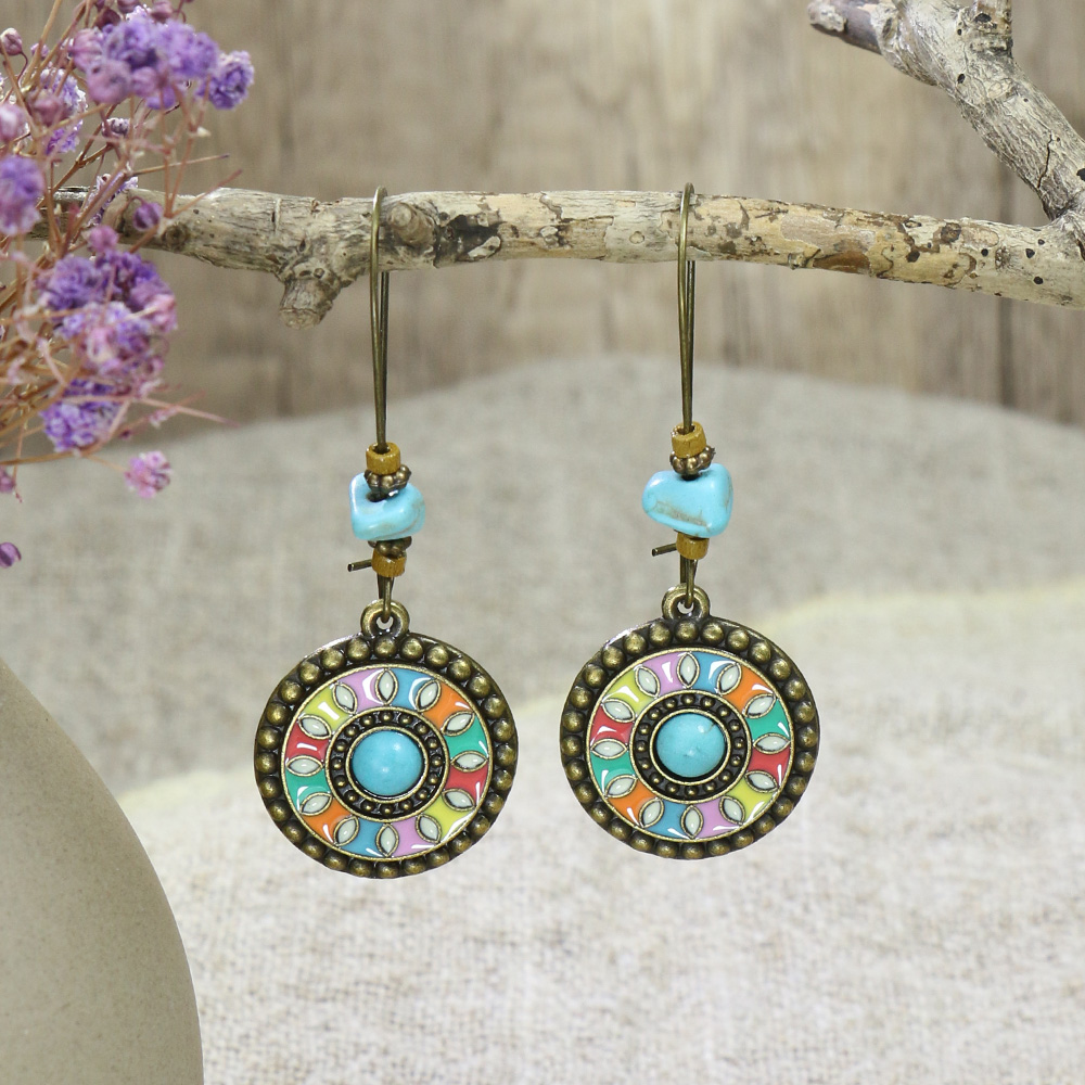 Ethnic Style Geometric Alloy Plating Women's Drop Earrings 1 Pair display picture 3