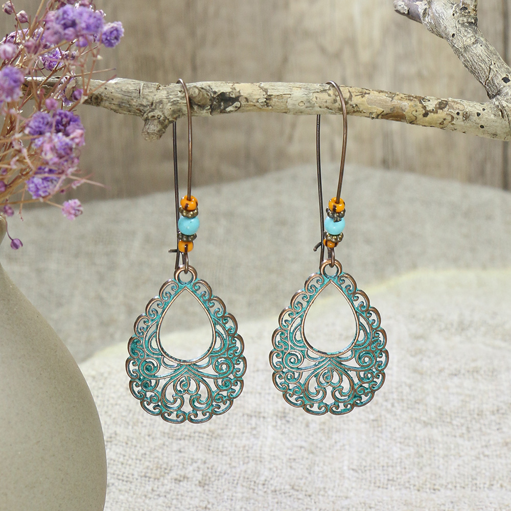 Ethnic Style Geometric Alloy Plating Women's Drop Earrings 1 Pair display picture 2