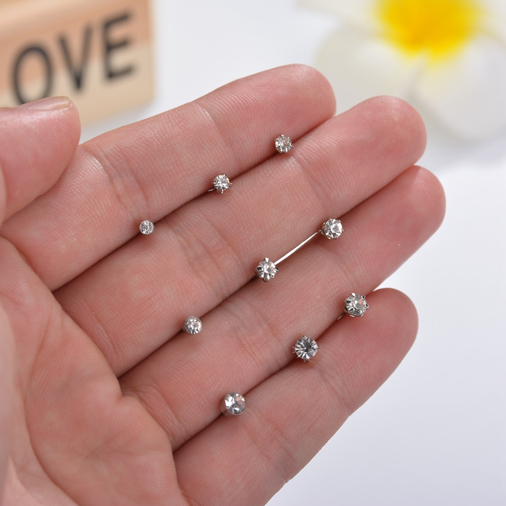 Fashion Round Alloy Artificial Rhinestones Women's Ear Studs 1 Set display picture 3