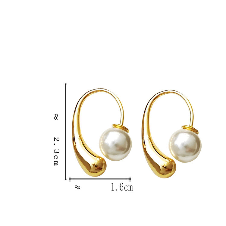 Rétro Géométrique Le Cuivre Incruster Perles Artificielles Des Boucles D'oreilles 1 Paire display picture 5