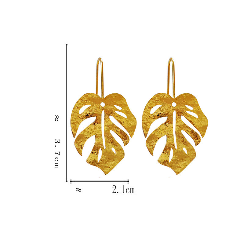 Retro Leaf Copper Plating Drop Earrings 1 Pair display picture 6