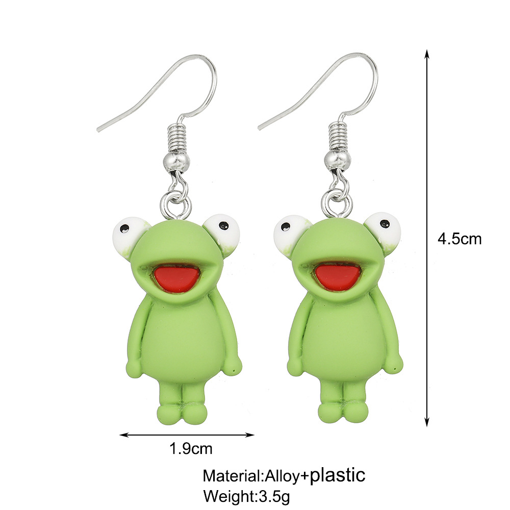 Fashion Animal Dog Frog Alloy Resin Women's Drop Earrings 1 Pair display picture 1