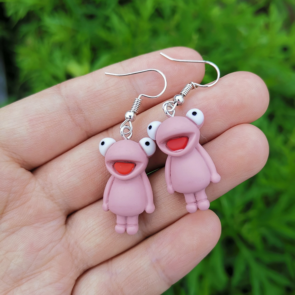 Fashion Animal Dog Frog Alloy Resin Women's Drop Earrings 1 Pair display picture 3