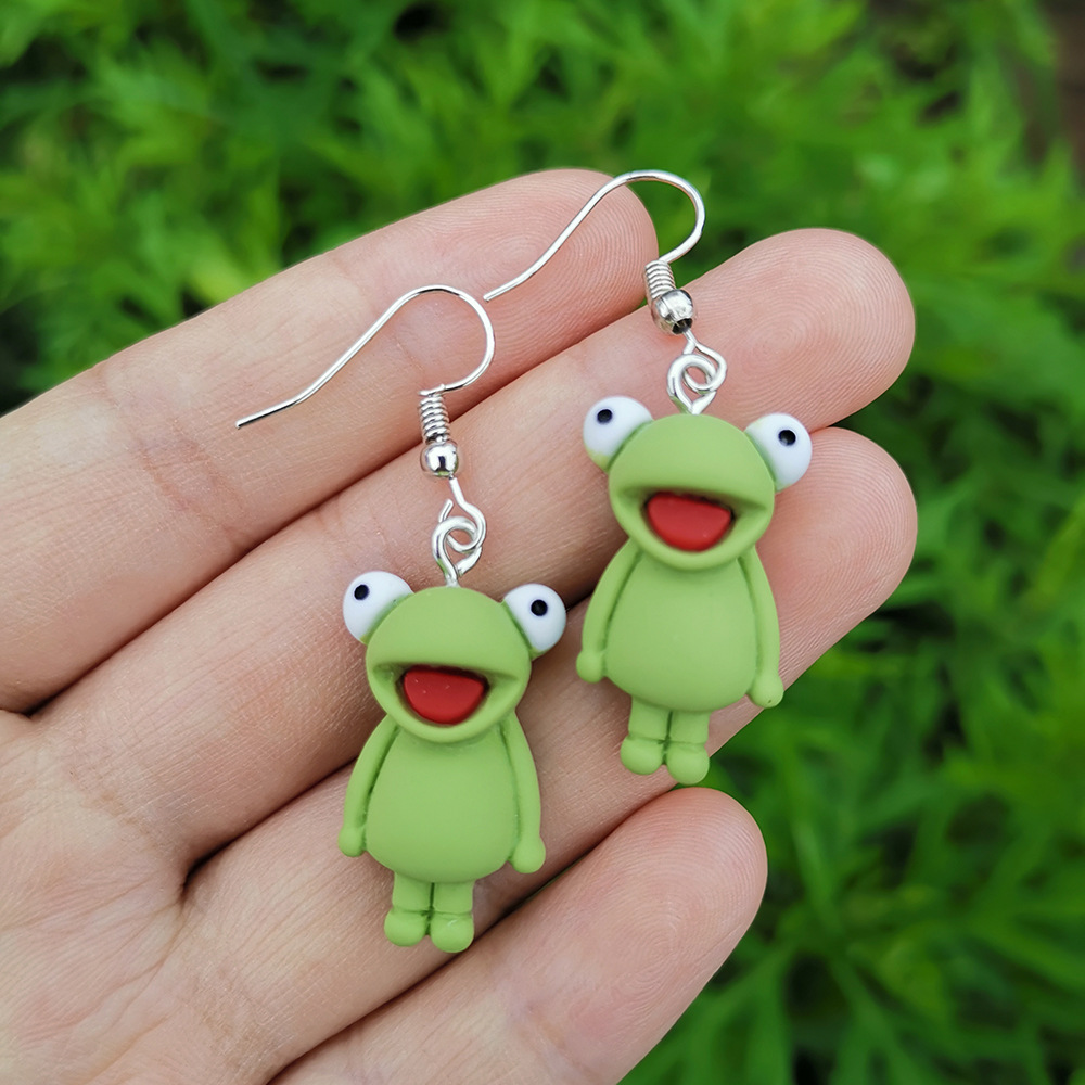 Fashion Animal Dog Frog Alloy Resin Women's Drop Earrings 1 Pair display picture 4