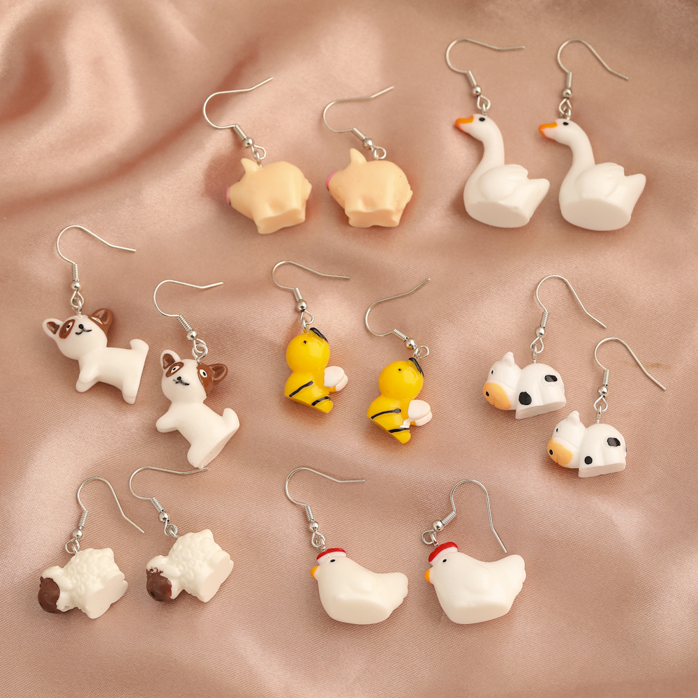 Fashion Animal Dog Frog Alloy Resin Women's Drop Earrings 1 Pair display picture 5