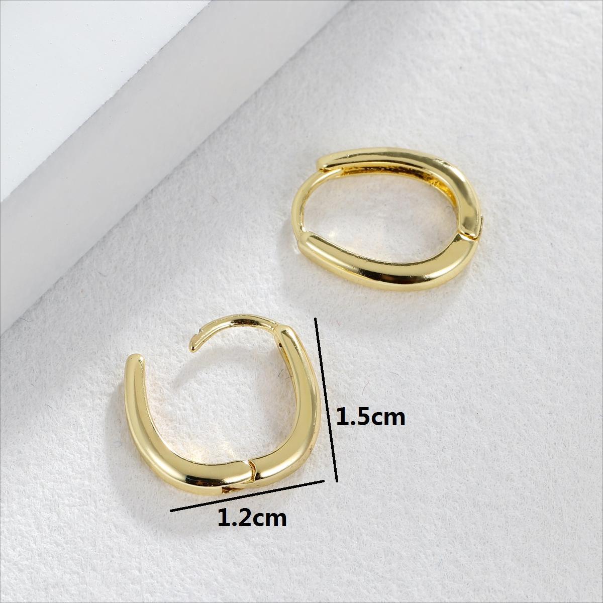 Fashion U Shape Copper Gold Plated Hoop Earrings 1 Pair display picture 1