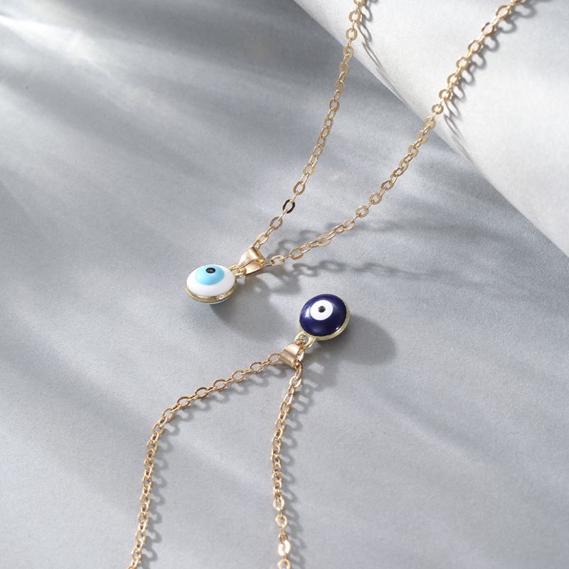Retro Devil's Eye Alloy Plating Women's Necklace display picture 3