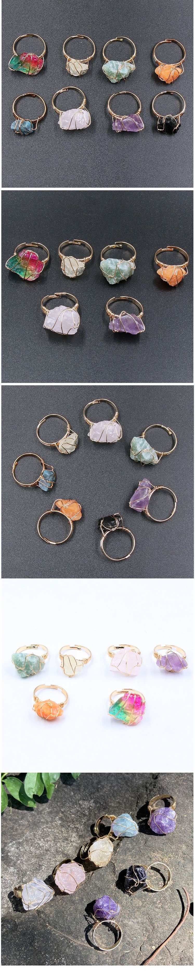 Fashion Irregular Natural Stone Open Ring 1 Piece display picture 1