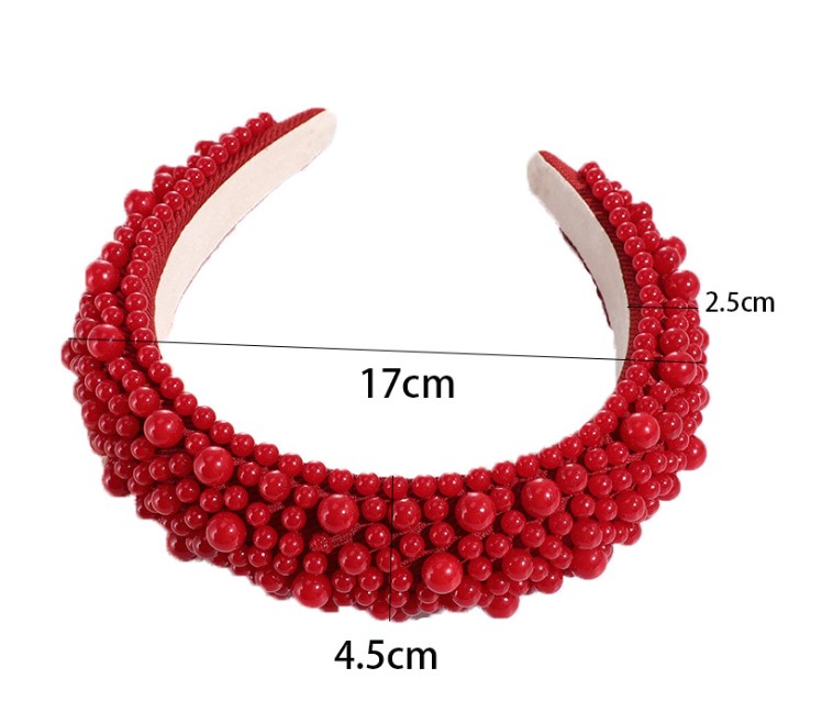 Fashion Solid Color Imitation Pearl Inlay Pearl Hair Band 1 Piece display picture 5