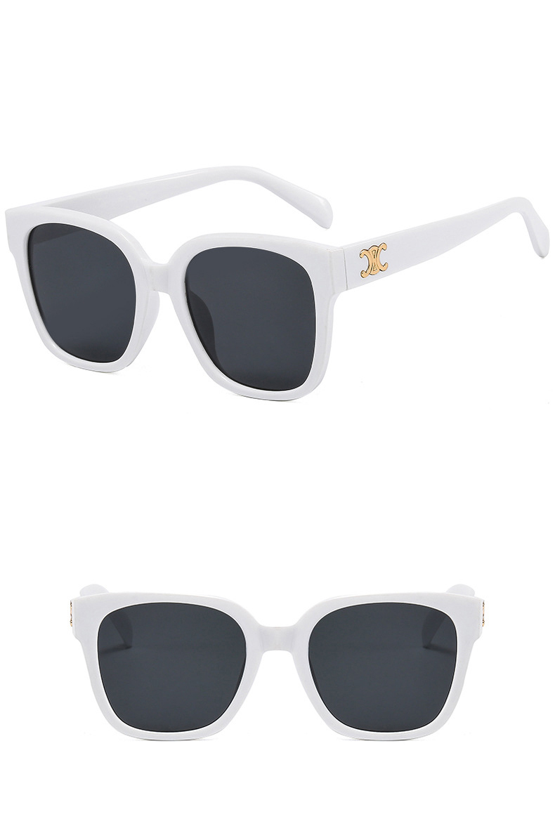 Retro Color Block Ac Uv Protection Square Full Frame Women's Sunglasses display picture 2