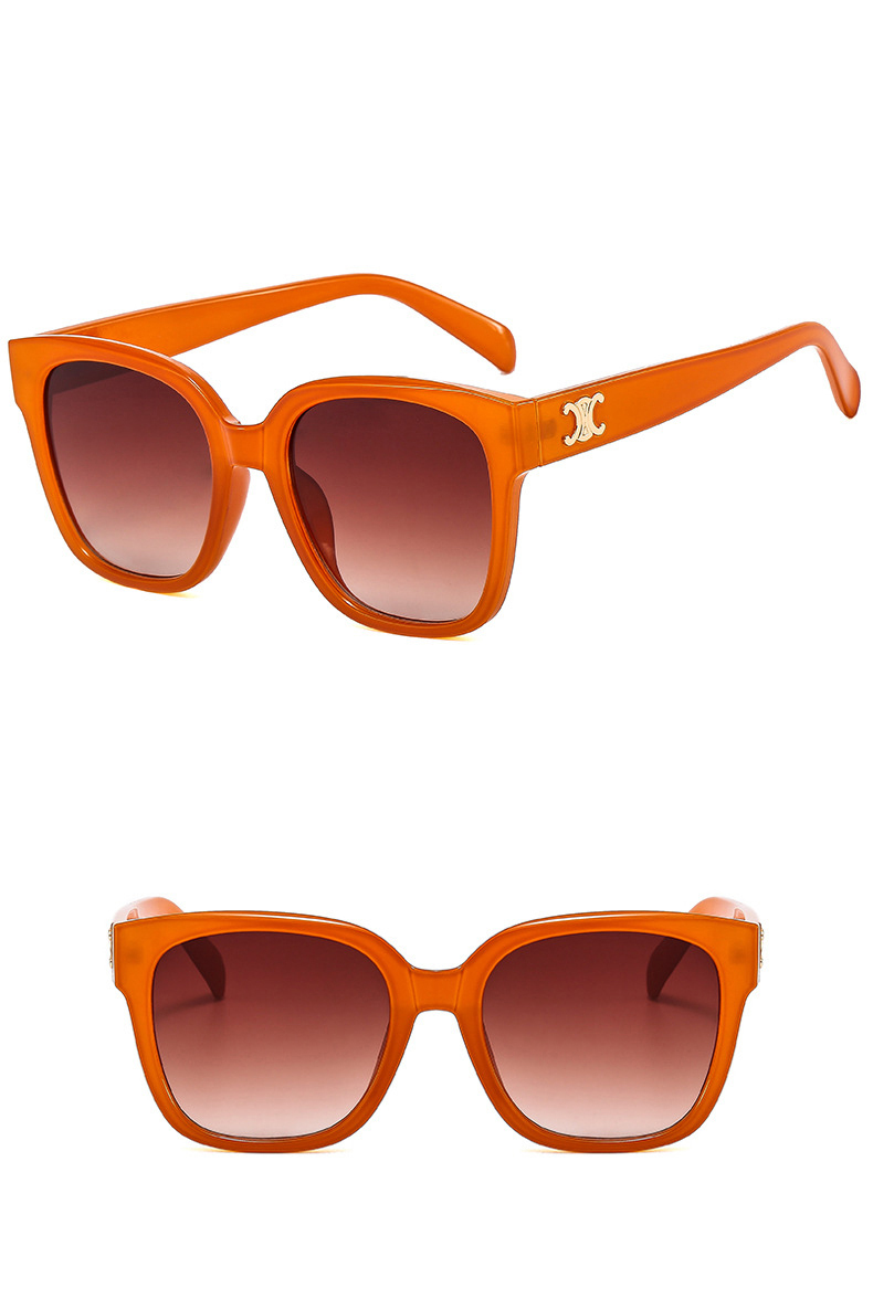 Retro Color Block Ac Uv Protection Square Full Frame Women's Sunglasses display picture 5