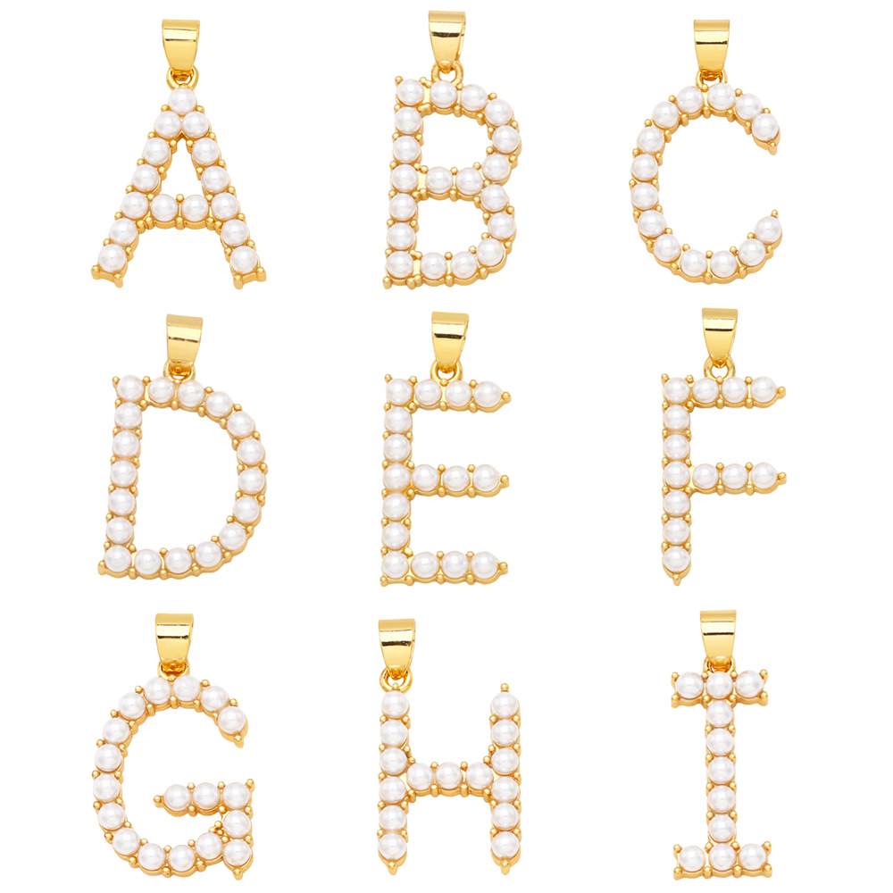 1 Piece Copper Artificial Pearls Letter Simple Style display picture 2