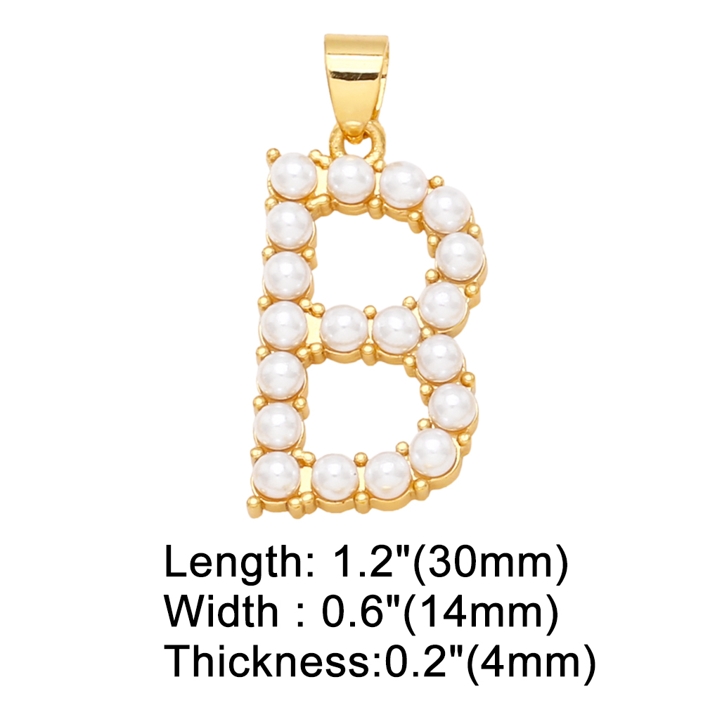 1 Piece Copper Artificial Pearls Letter Simple Style display picture 4