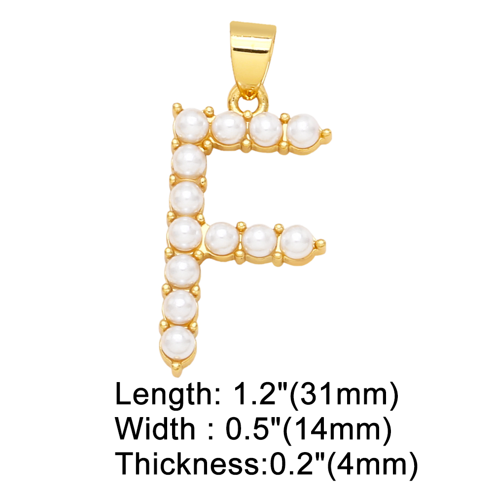 1 Piece Copper Artificial Pearls Letter Simple Style display picture 8