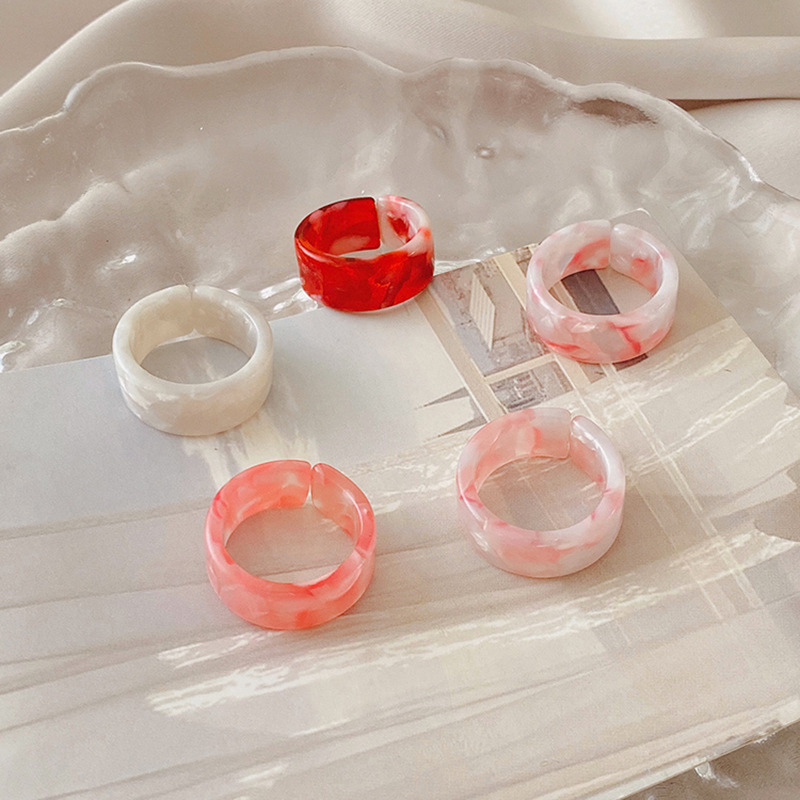 Fashion Marble Resin Women's Rings 1 Set display picture 15
