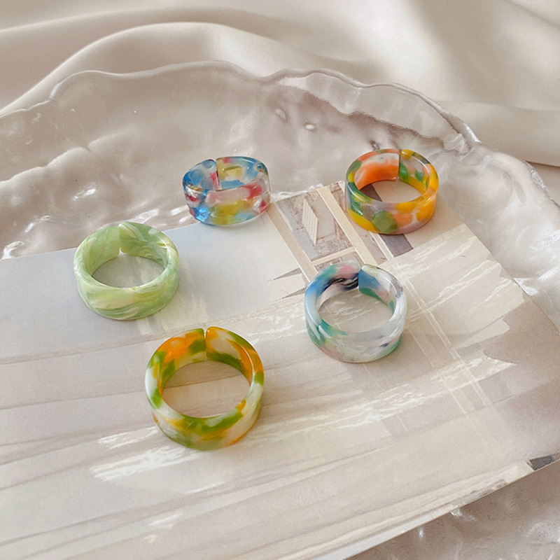 Fashion Marble Resin Women's Rings 1 Set display picture 9