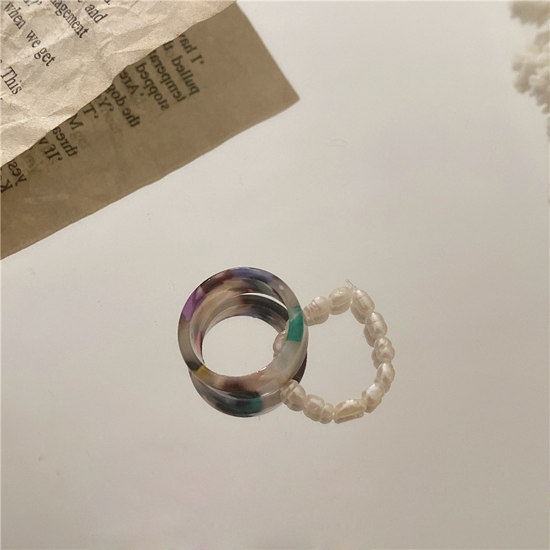 Fashion Marble Resin Women's Rings 1 Set display picture 11