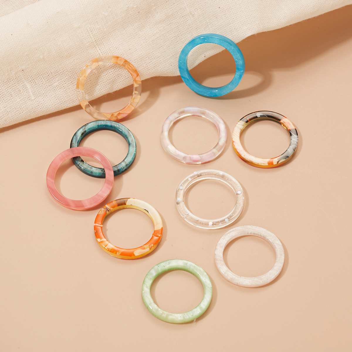 Fashion Marble Resin Women's Rings 1 Set display picture 17