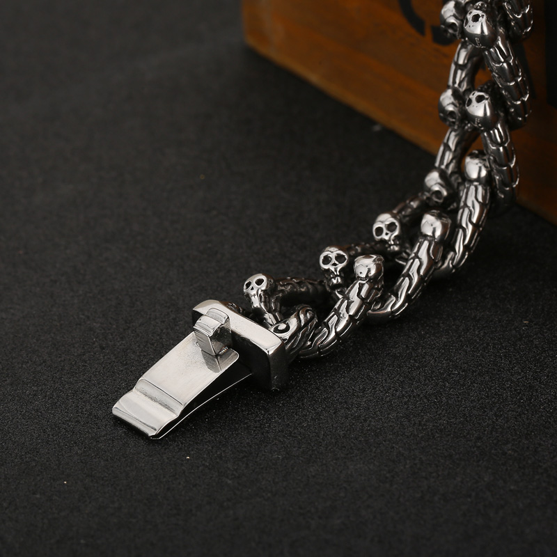 Hip-hop Skull Stainless Steel Bracelets 1 Piece display picture 4