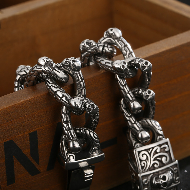 Hip-hop Skull Stainless Steel Bracelets 1 Piece display picture 11