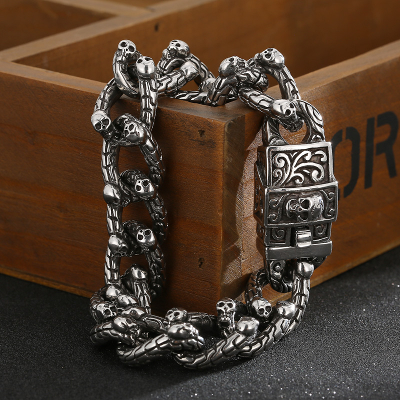 Hip-hop Skull Stainless Steel Bracelets 1 Piece display picture 6