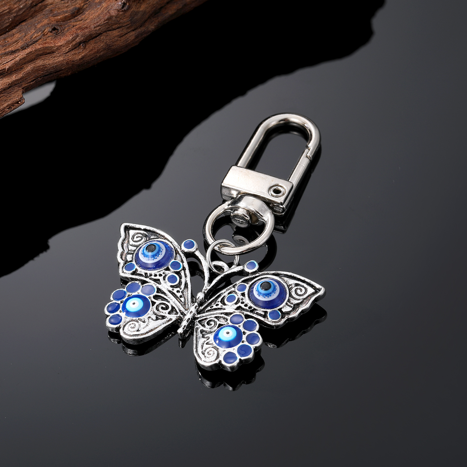 Retro Devil's Eye Butterfly Alloy Women's Earrings Keychain Necklace display picture 1