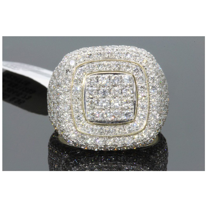 Punk Square Alloy Gold Plated Artificial Diamond Men's Rings 1 Piece display picture 2