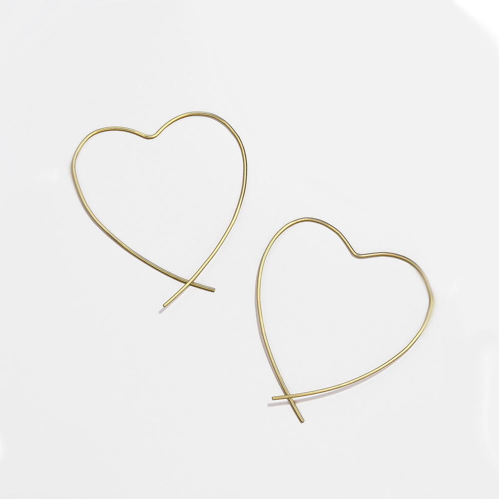1 Pair Fashion Heart Shape Plating Alloy Earrings display picture 3