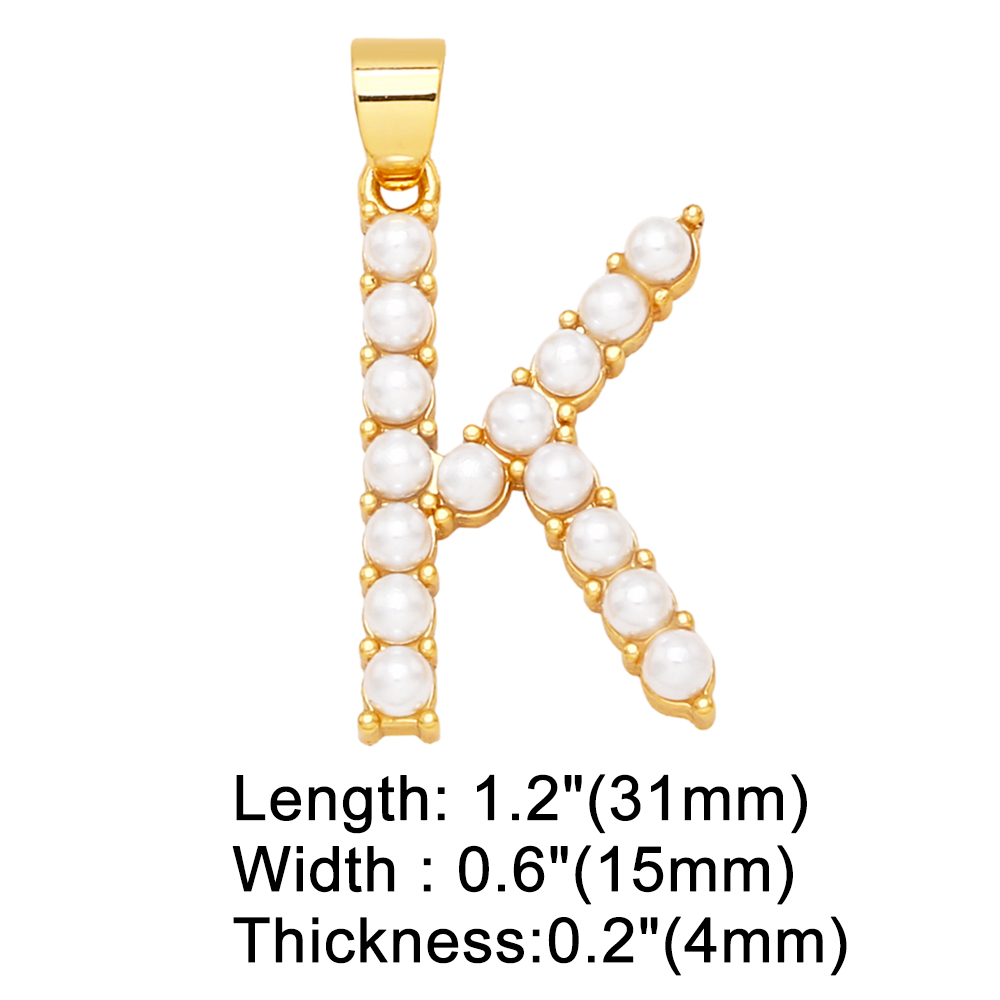 1 Piece Copper Artificial Pearls Letter Simple Style display picture 22