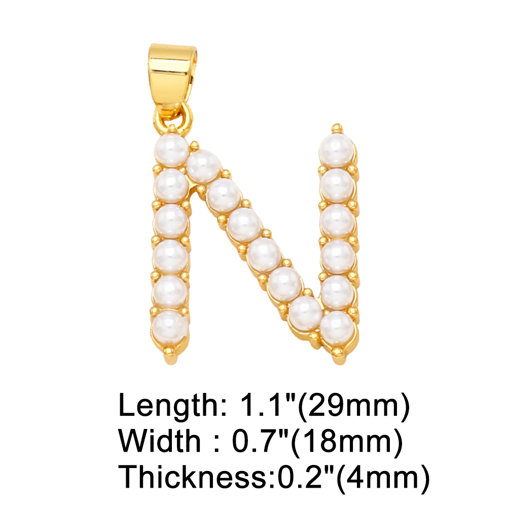 1 Piece Copper Artificial Pearls Letter Simple Style display picture 19