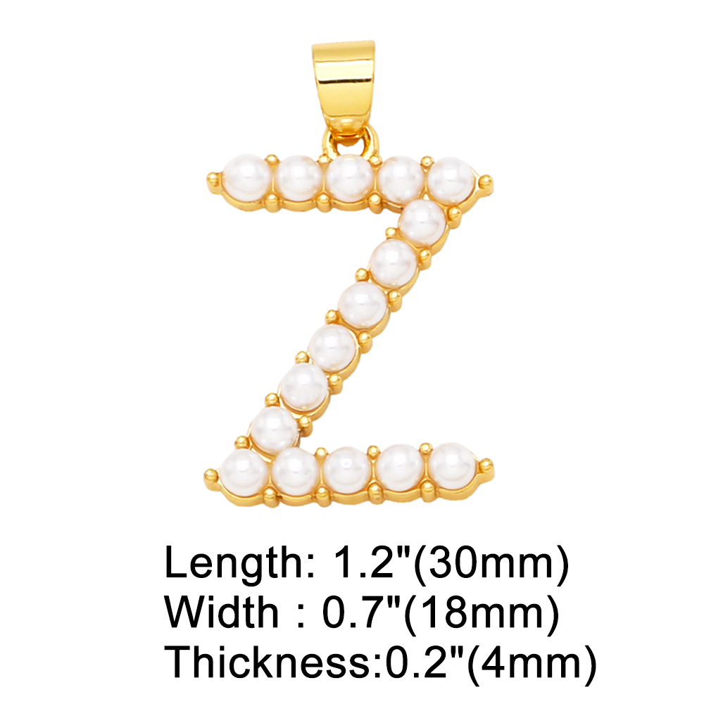 1 Piece Copper Artificial Pearls Letter Simple Style display picture 27