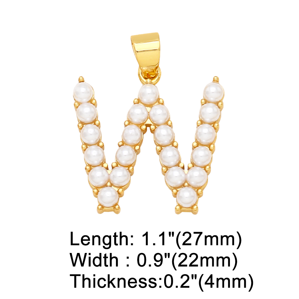 1 Piece Copper Artificial Pearls Letter Simple Style display picture 28