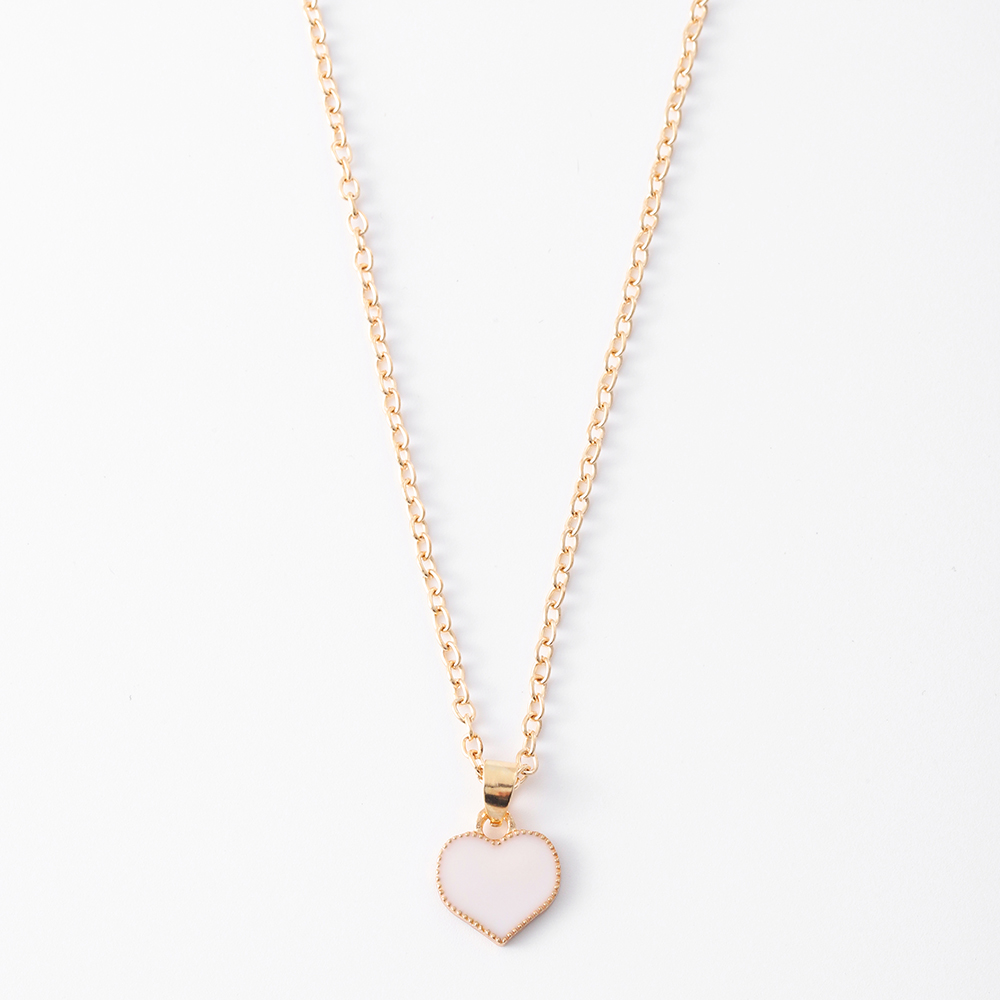 1 Stück Einfacher Stil Herzform Legierung Emaille Überzug Vergoldet Frau Halskette Mit Anhänger display picture 1