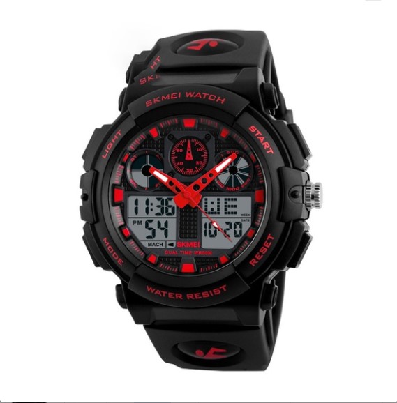Sports Color Block Single Folding Buckle Electronic Men's Watches display picture 1