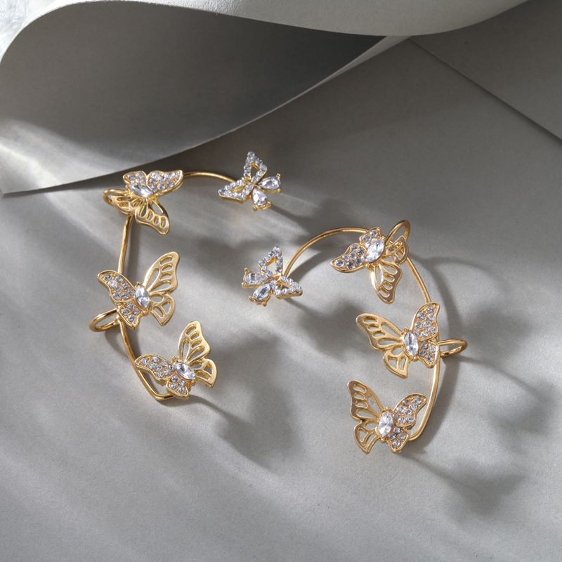 Fairy Style Butterfly Alloy Rhinestone Hollow Out Women's Ear Clips 1 Piece display picture 4