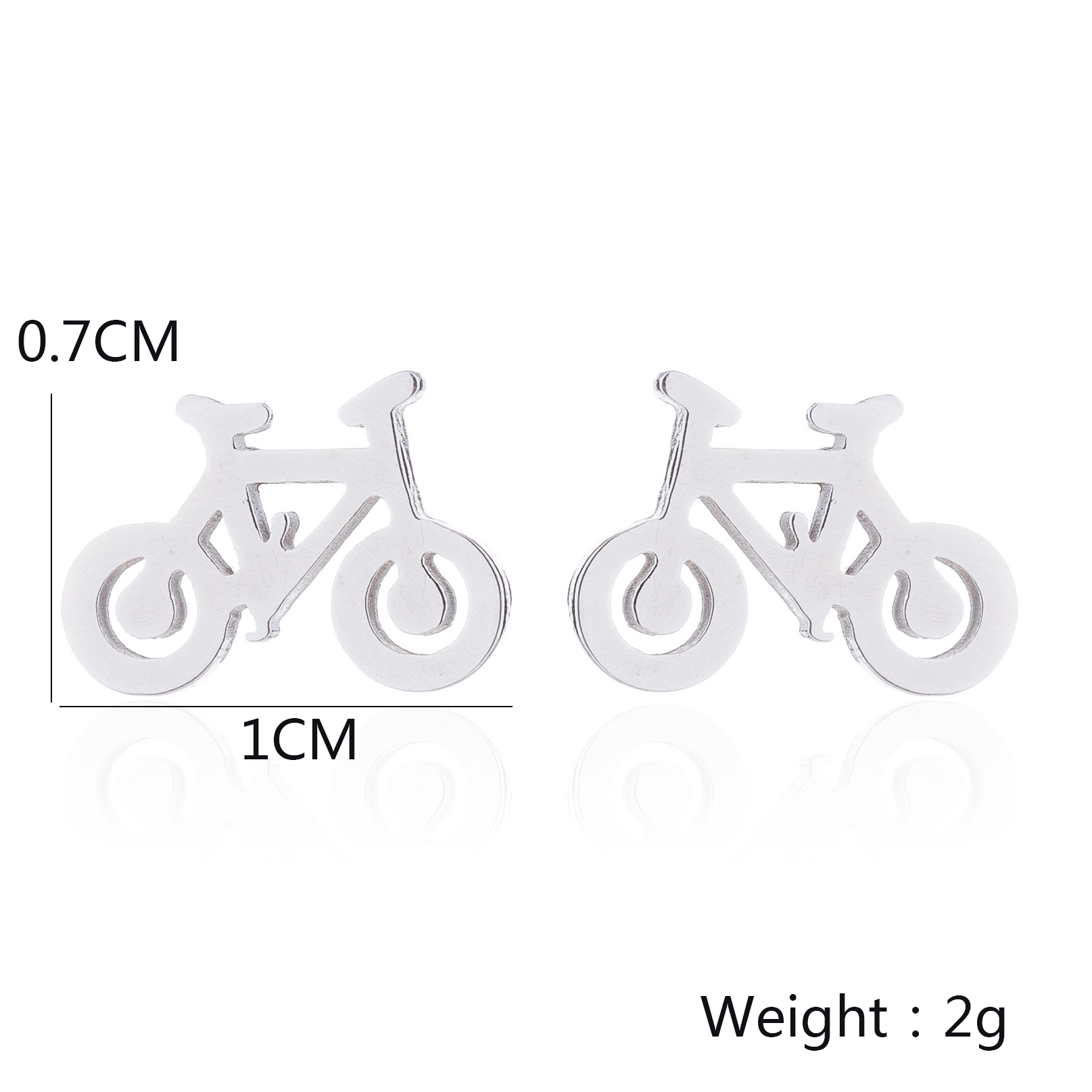1 Paire Mode Vélo Placage Acier Inoxydable Boucles D'oreilles display picture 1