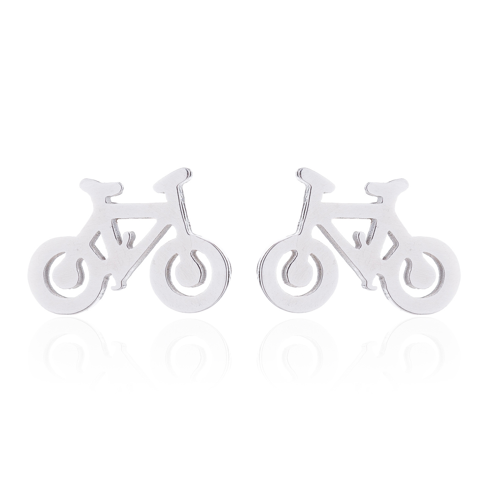 1 Pair Fashion Bicycle Plating Stainless Steel Ear Studs display picture 4