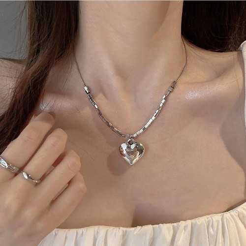 Fashion Sweet Heart Shape Alloy Rhinestone Plating Rhinestones Unisex Necklace display picture 4