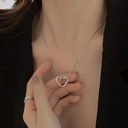 Fashion Sweet Heart Shape Alloy Rhinestone Plating Rhinestones Unisex Necklace display picture 5