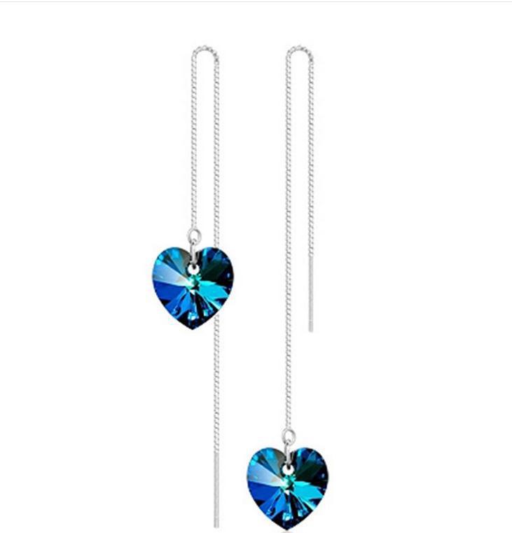 1 Pair Simple Style Pentagram Water Droplets Butterfly Tassel Inlay Artificial Gemstones Artificial Crystal Imitation Diamond Artificial Diamond Gem Drop Earrings display picture 2