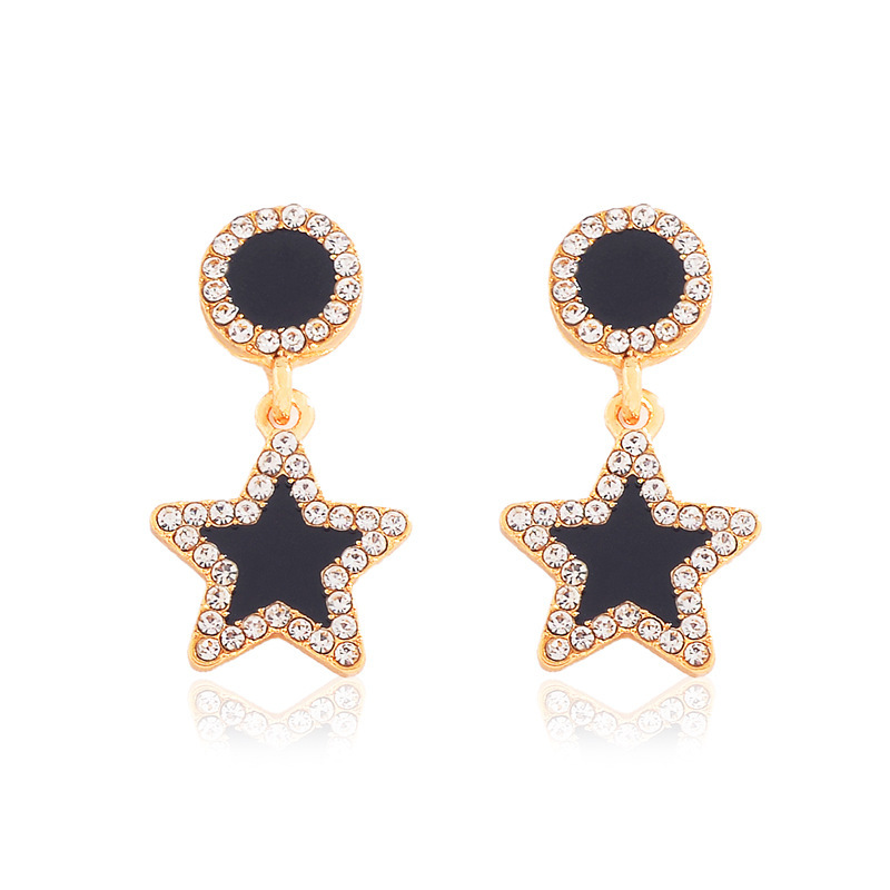 1 Pair Simple Style Pentagram Water Droplets Butterfly Tassel Inlay Artificial Gemstones Artificial Crystal Imitation Diamond Artificial Diamond Gem Drop Earrings display picture 14