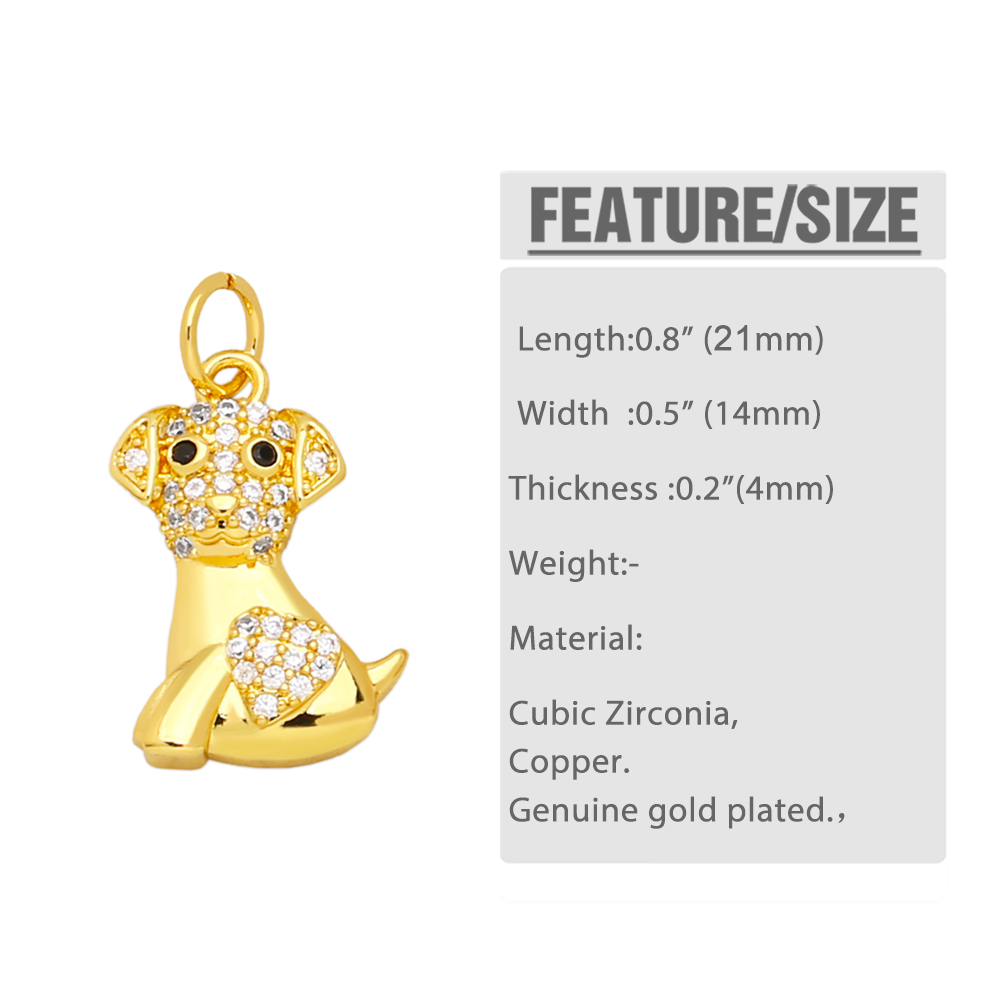 1 Piece Copper Zircon Animal Dog Bear display picture 1