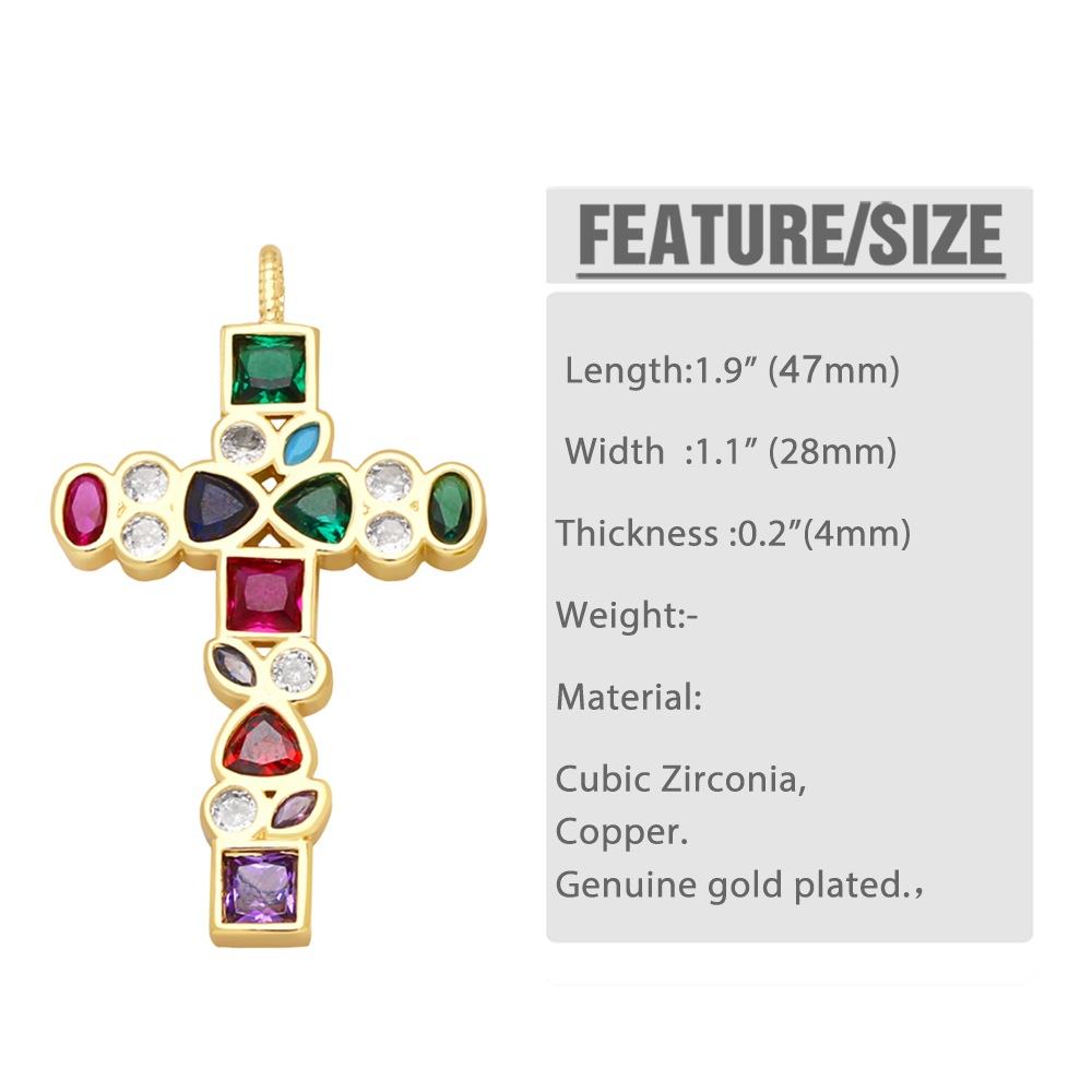 1 Piece Copper Zircon Irregular Cross Fashion display picture 1