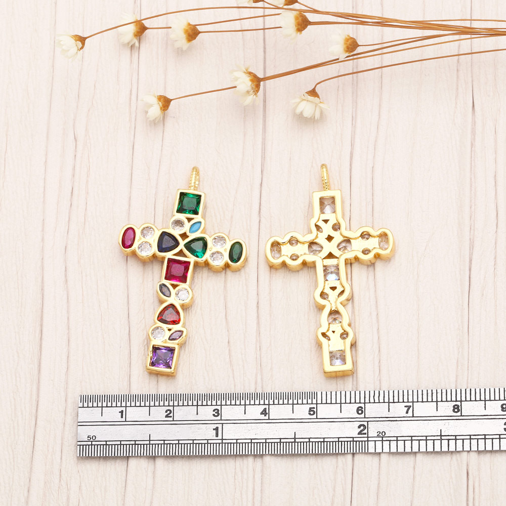 1 Piece Copper Zircon Irregular Cross Fashion display picture 5